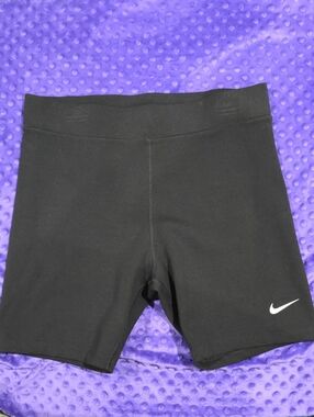 Nike Black Bike Shorts with White Swoosh